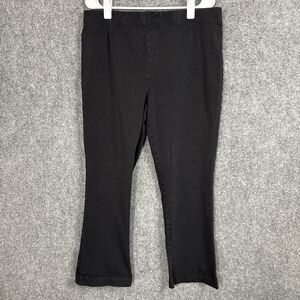 John Mark Pants Womens Size 14 Black Pull On Crop Mini Boot Capsule Minimalist